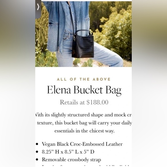 New AOTA‎ All of the Above Elena Bucket bag in black. Retails for $188. - Picture 8 of 8